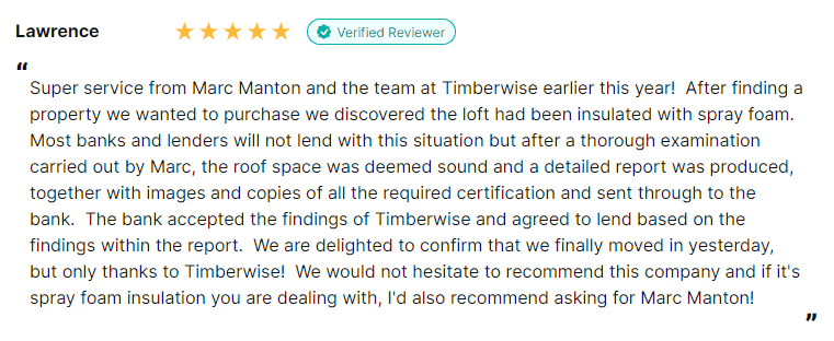 Spray Foam Insulation Surveys 1 A review of timberwise spray foam insulation surveys