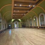 Ballroom with bespoke mirrors and Art Deco decorations.