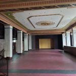 Ground floor corridor with Art Deco features on the walls, columns and ceiling.
