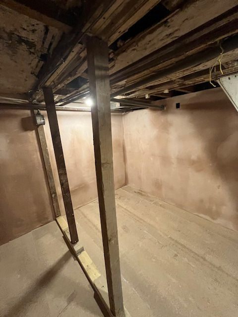 Ongoing basement waterproofing work in london photo Timberwise