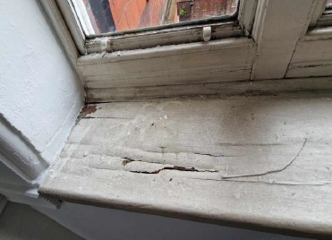 How to Maintain and Repair Timber Windows 1 historic fungal decay on a windowsill