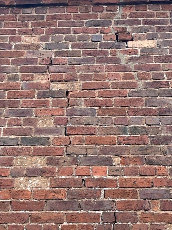 Structural Damage in London Commercial Buildings 2 large cracks in an exterior wall