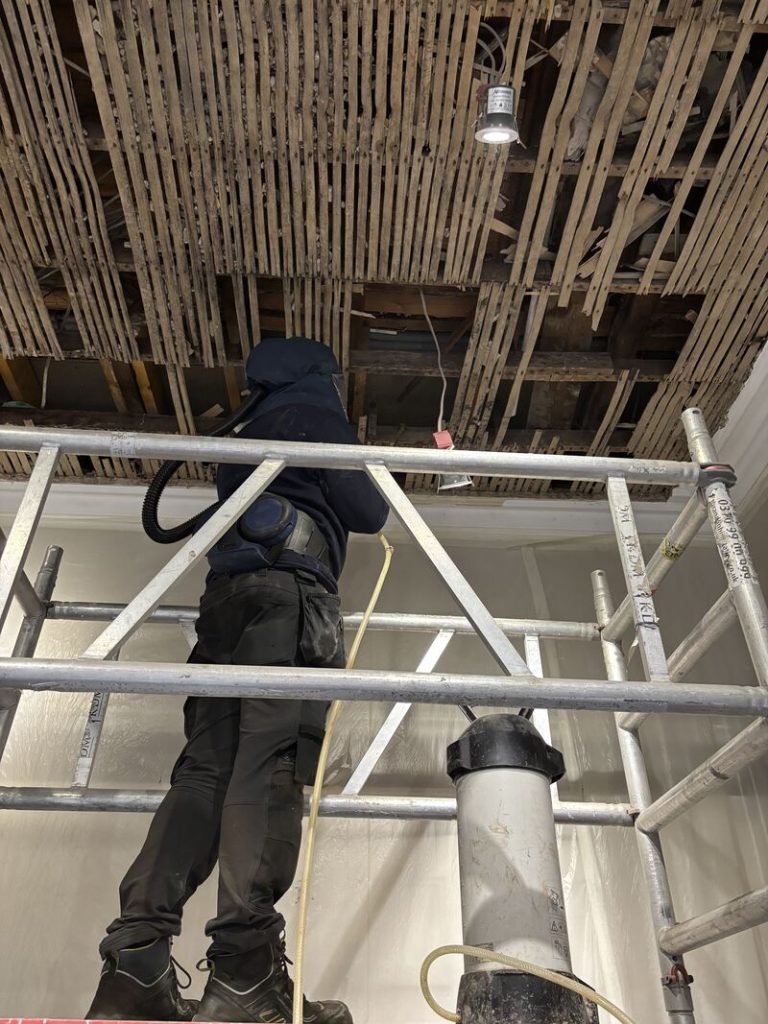 Woodworm repair specialist using ceiling scaffold sheffield Timberwise